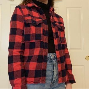F21 Red Plaid Top